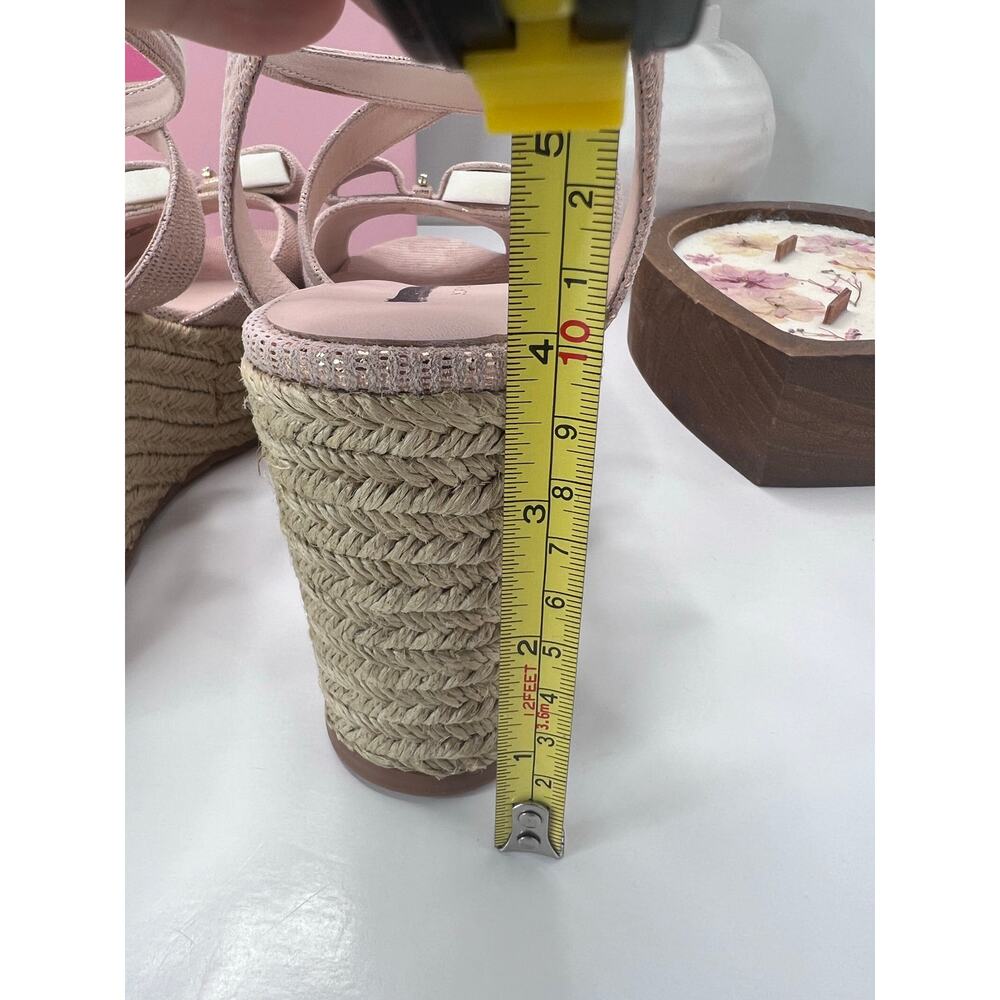 Kate Spade Thelma Leather Wedge Sandals Espadrille Blush Women's 9 NWB - Picture 13 of 13
